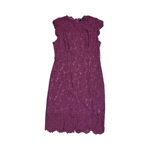 Chic Lace Midi Dress in Rich Purple